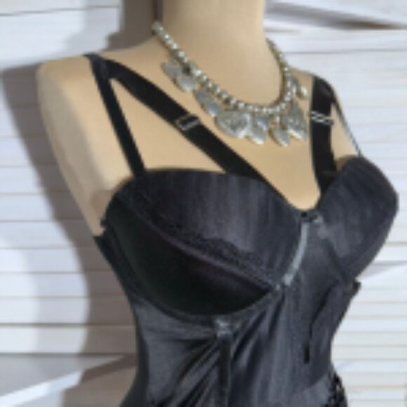 Spirit Halloween Corset Mesh Top Gothic Black Large - Picture 6 of 12